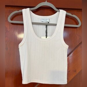 NWT Dress Forum Ivory Ribbed Tank Top | Size Medium